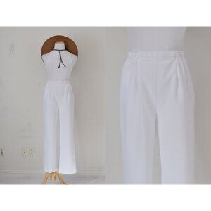 Vintage 80s Gathered Waist Blanco Polyester Pants | 28-32‎ waist